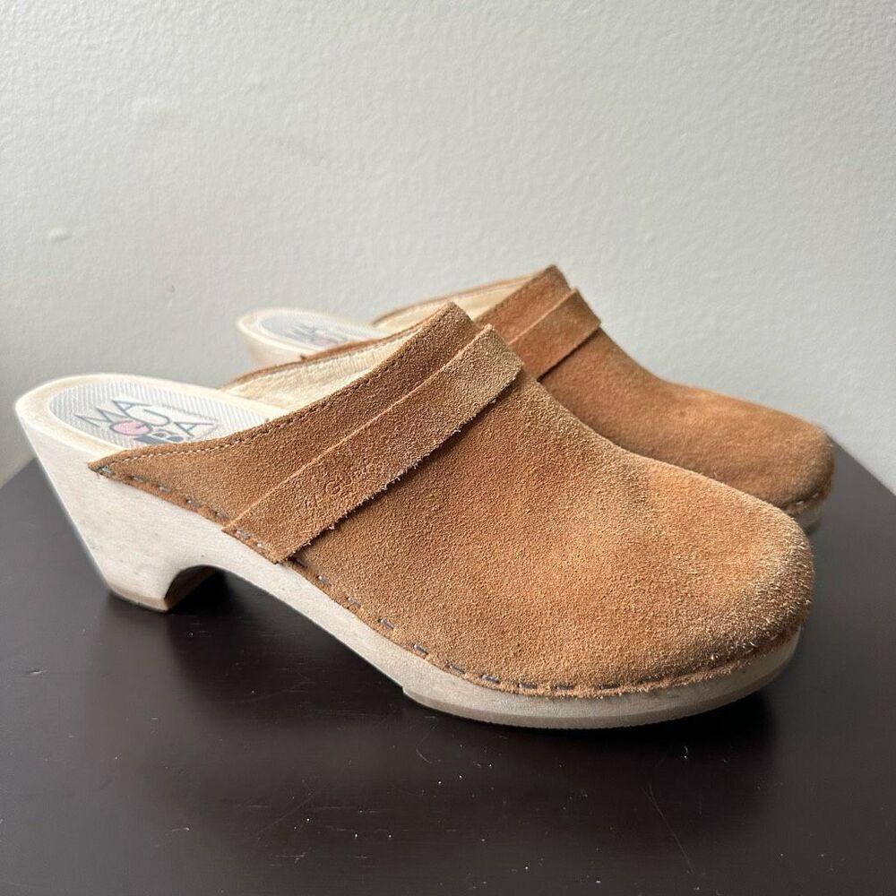 Maguba of Sweden Camel Tan Brown Clogs Heeled size‎ 39